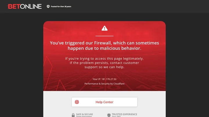 Captura de la página de BetOnline