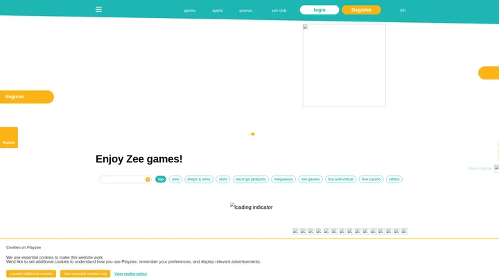 Captura de la página de PlayZee